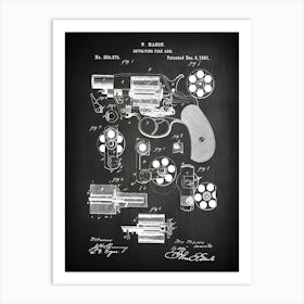 Revolver Gun 1889 Patent Print Colt Gun Art Revolver Decor Gun Patent Colt Gun Patent Art Historical Print Patent Print G3751 Art Print