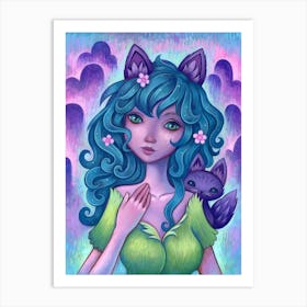 Foxy Girl Art Print