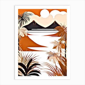 Tropical Landscape With Palm Trees 10 Art Print