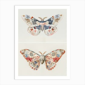 Moths And Butterflies William Morris Style 6 Art Print