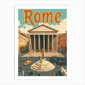 Aihrgdesign A Retro Travel Poster For Rome 1 Art Print