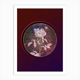 Abstract Stapelia Rose Bloom Mosaic Botanical Illustration Art Print