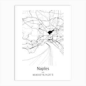 Naples,Italy Minimalist Map Art Print