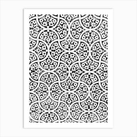 Black And White Pattern Tiles Art Print