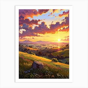 Sunset In The Countryside 14 Art Print