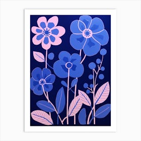 Blue Flower Illustration Hydrangea 4 Art Print