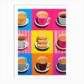 Coffee & Cookies Tile Effect Art Print