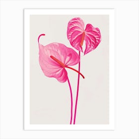 Hot Pink Flamingo Flower 1 Art Print