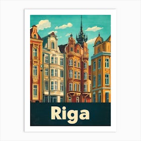 Aihrgdesign A Vintage Travel Poster Of Riga 4 Art Print