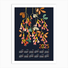 Calendar 2025 fuchsia flower Art Print