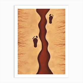 Footprints In The Water VECTOR ART Art Print