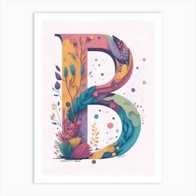 Colorful Letter B Illustration 9 Art Print