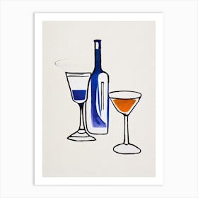 Fernet Sour Picasso Line Drawing Cocktail Poster Art Print
