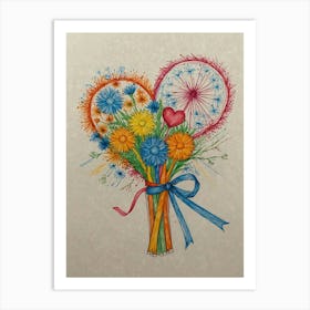 Dandelion Bouquet Art Print