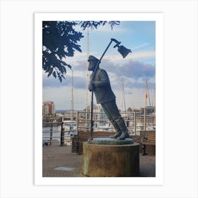 The old mariner statue at Swansea Marina Art Print