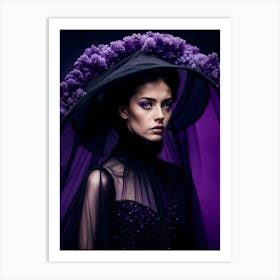 Gothic Woman In Purple Art Print