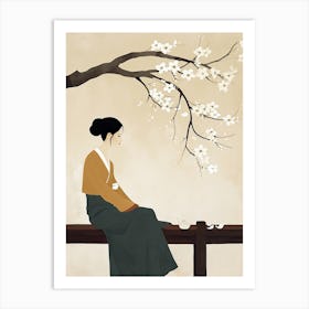 Asian Woman, Boho Wall Art Print