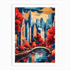 City Landscape Colors Art Print