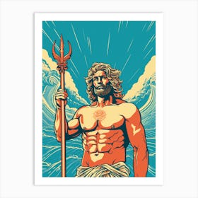 Poseidon Pop Art 12 Art Print