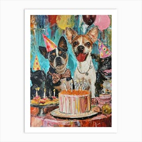 Dog Birthday Party Collage 1 Art Print