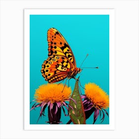 Pop Art Fritillary Butterfly 3 Art Print