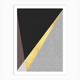 Golden geometric stroke 1 Art Print