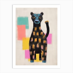 Panther Kids Patchwork Painting Poster