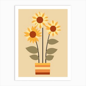 Sunflowers In A Vase Art Print