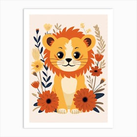 Baby Animal Illustration  Lion 2 Art Print