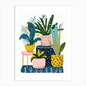 Plant Pots Illustration Art Print