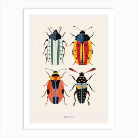 Colourful Insect Illustration Beetle 4 Poster Art Print