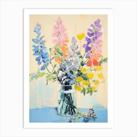 Flower Painting Fauvist Style Aconitum 1 Art Print