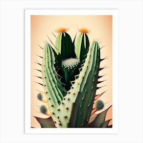 Devil S Tongue Cactus Neutral Abstract Art Print