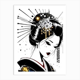 Creativel Geisha Illustration 156 Art Print