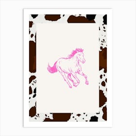 Hot Pink Horse Line Drawing 3 Art Print