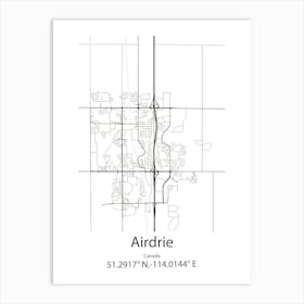 Airdrie,Canada Minimalist Map Art Print