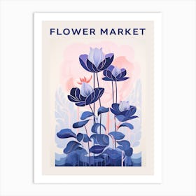 Blue Flower Market Poster 3 Art Print