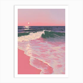 Pink Beach Sunset Art Print