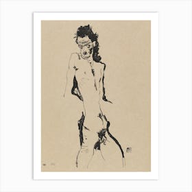 Male Nude (Self Portrait), Egon Schiele Art Print