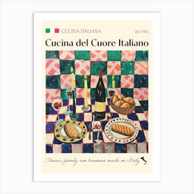 La Cucina Del Cuore Italiano Trattoria Italian Poster Food Kitchen Art Print