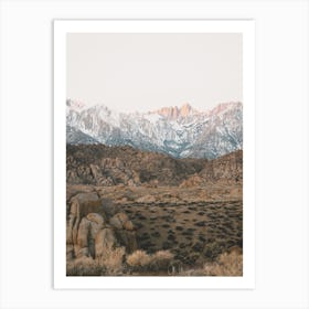 Snowy California Desert Mountains Art Print