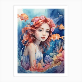 Absolute Reality V16 Dreamlike Underwater Adventure Watercolor 3 Art Print