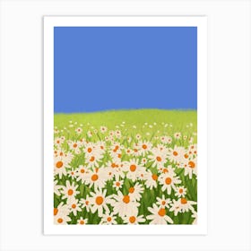 Daisy Field Garden Illustration Art Print