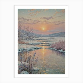 Snowy Sunrise Art Print