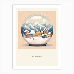 St Moritz Switzerland Snowglobe Poster Art Print