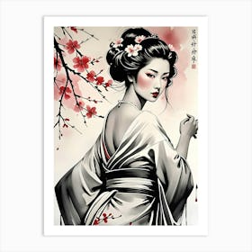 Japanese Geisha Girl 2 Art Print