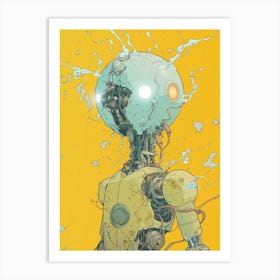 Robot Futuristic Sci Fi Illustration Art Print