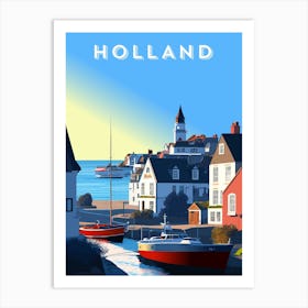 Amsterdam, Netherlands/Holland — Retro travel minimalist poster 1 Art Print