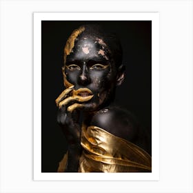 Black And Gold Woman 1 Art Print