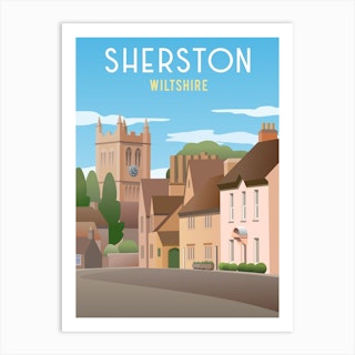 Sherston Village Church Wiltshire Art Print